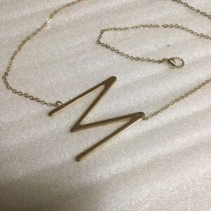 Gold Initial M Necklace